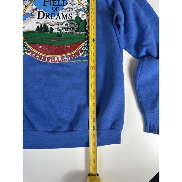 Vintage 90's Field of Dreams Baseball Movie Promo Raglan Sweatshirt Blue XL - Picture 7 of 9